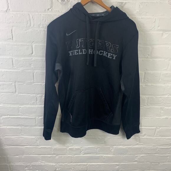 Nike Men's Pullover Graphic Hoodie Drawstring Long Sleeve Black Size Small - Picture 1 of 5